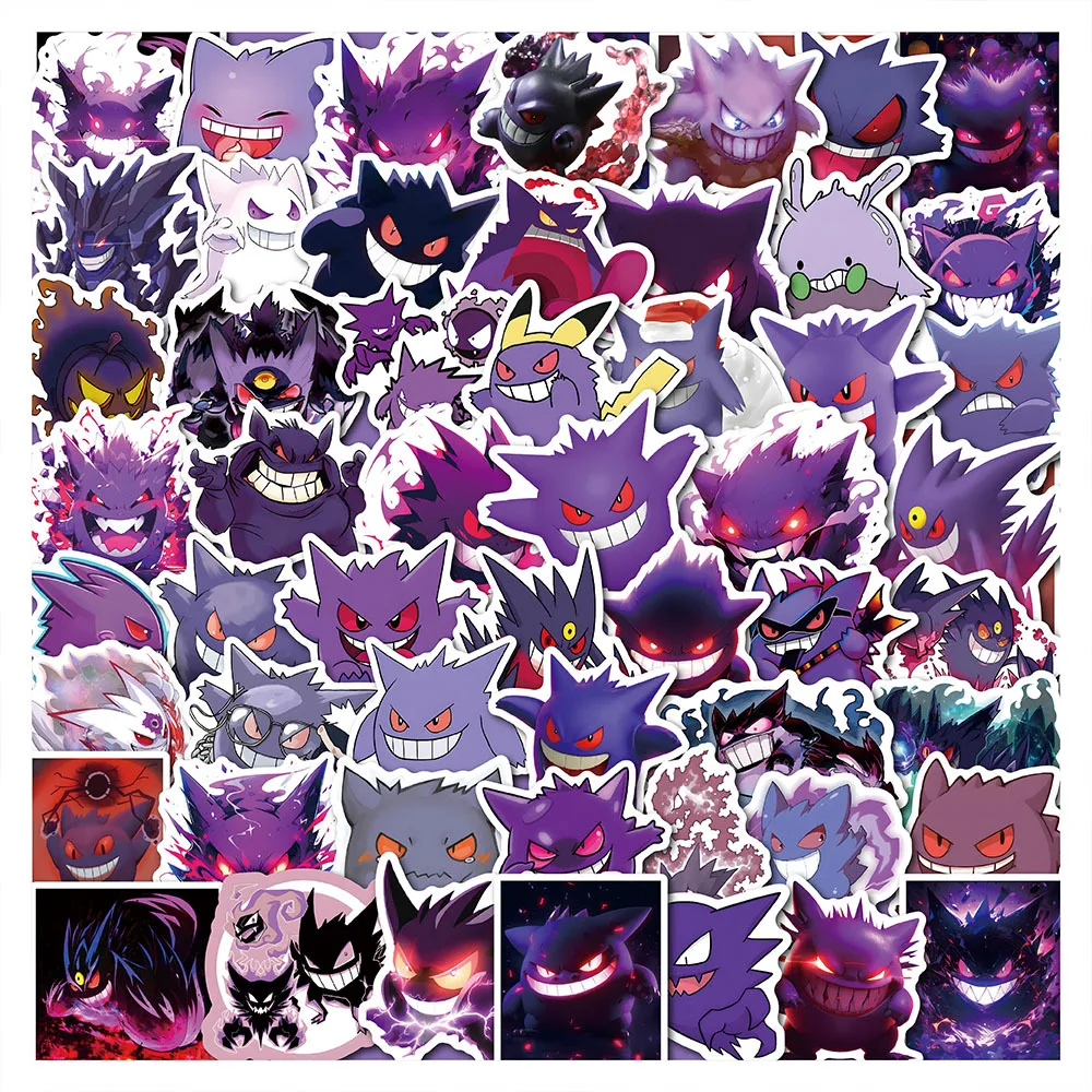 10/30/50PCS Anime Pokemon Gengar Cute Stickers Notebook Skateboard Travel Box Waterproof Symbol Graffiti Stickers Children Toy