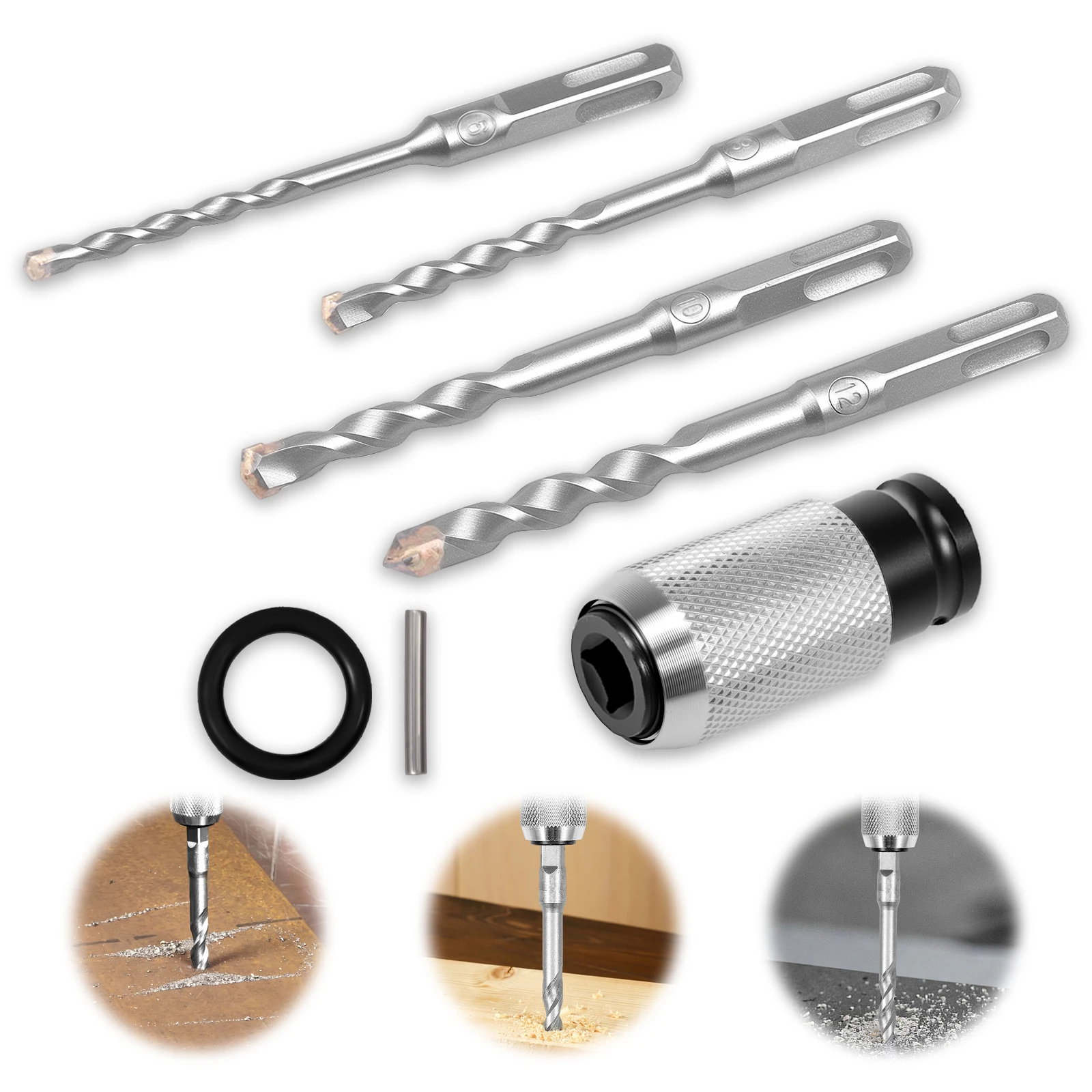 

1Pcs Adapter for converting Impact Wrench to Electric Hammer Converts to SDS-Plus For use with Drill/Impact Wrench