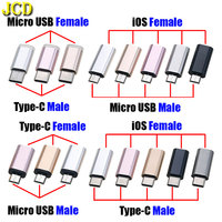 1pcs Micro USB Type-C To For Lightning USB C Male to Female Charging Adapter Plug For IPhone Samsung Android Smart Phone Tablet