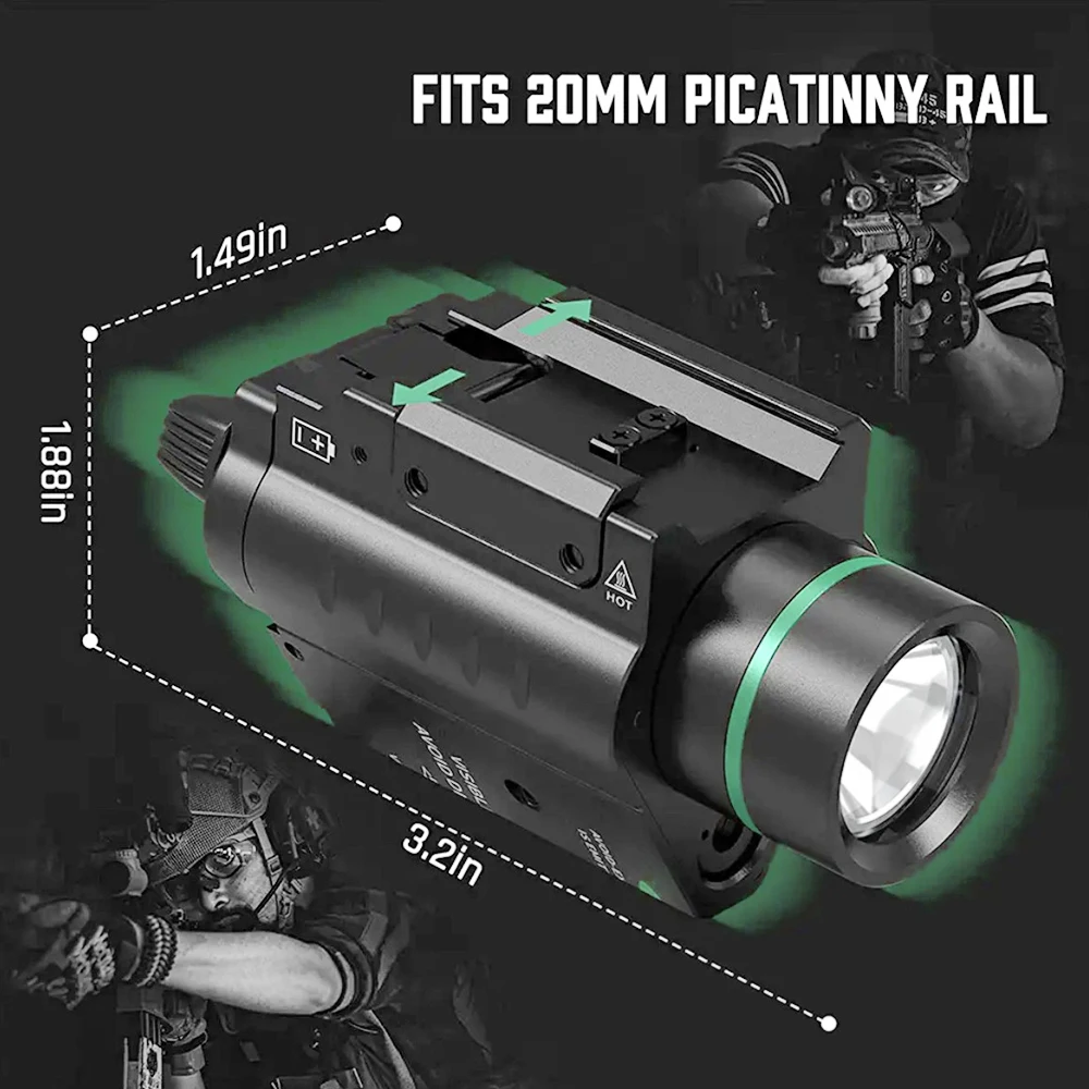 Glock pistol laser light torcia combinata per fucili da caccia pistola attrezzatura per armi tattica con guida Picatinny da 20-21mm