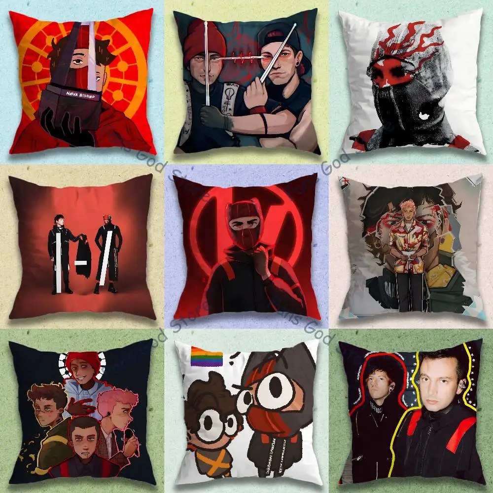 T-Twenty One Band P-Pilots Pillow Case For Sofa Decor Car Office Room Printing Cushion Cover Decorations and Protector