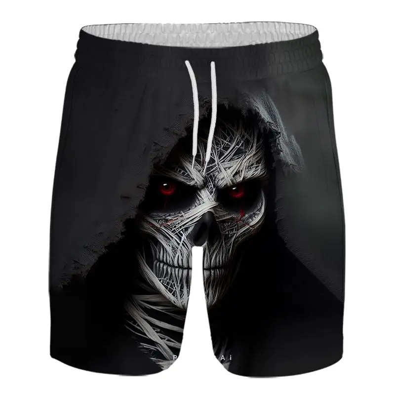 

Мужские летние повседневные шорты с мультяшным принтом, свободные, с 3D-печатью, для пляжа и спорта