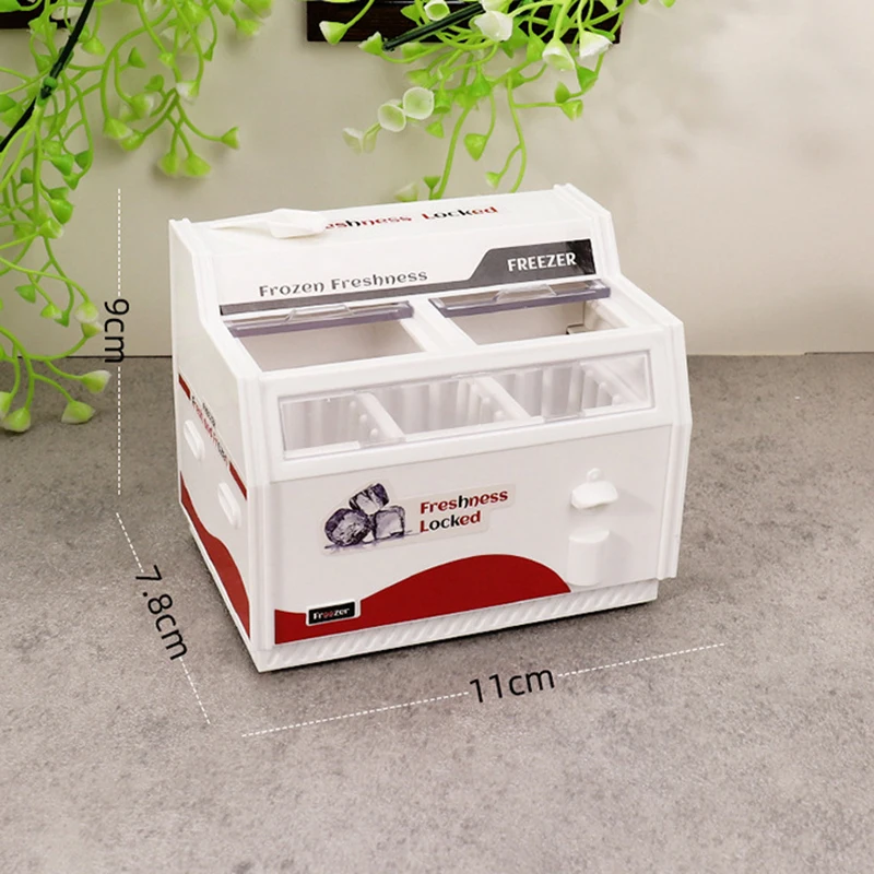 1:12 ثلاجة مصغرة الفريزر لتقوم بها بنفسك سوبر ماركت الأثاث نموذج المنزل ديكور لعبة بيت الدمية الملحقات #6