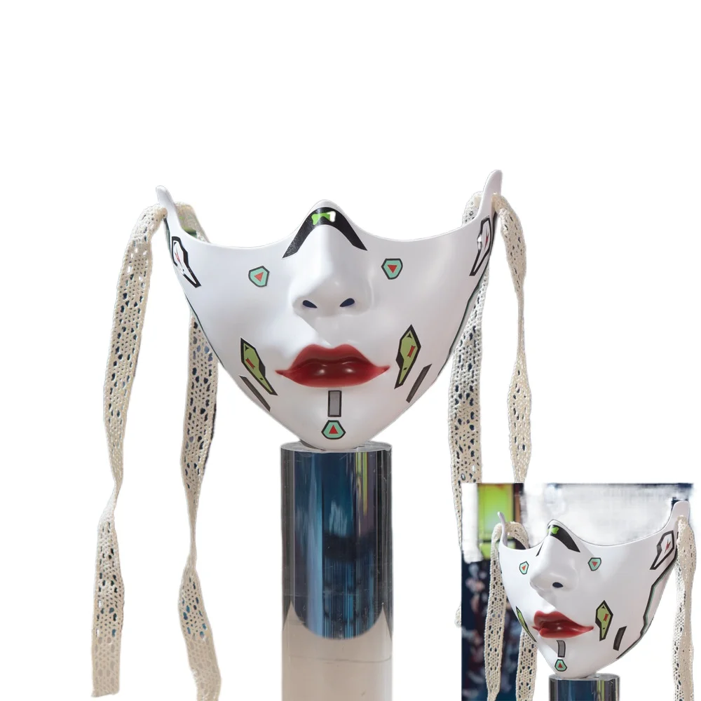 Красная губа, половина лица, COS, реквизит для красоты, коллекция украшений, украшение на половину лица, механические ветровые маски для взрослых, мужские и женские