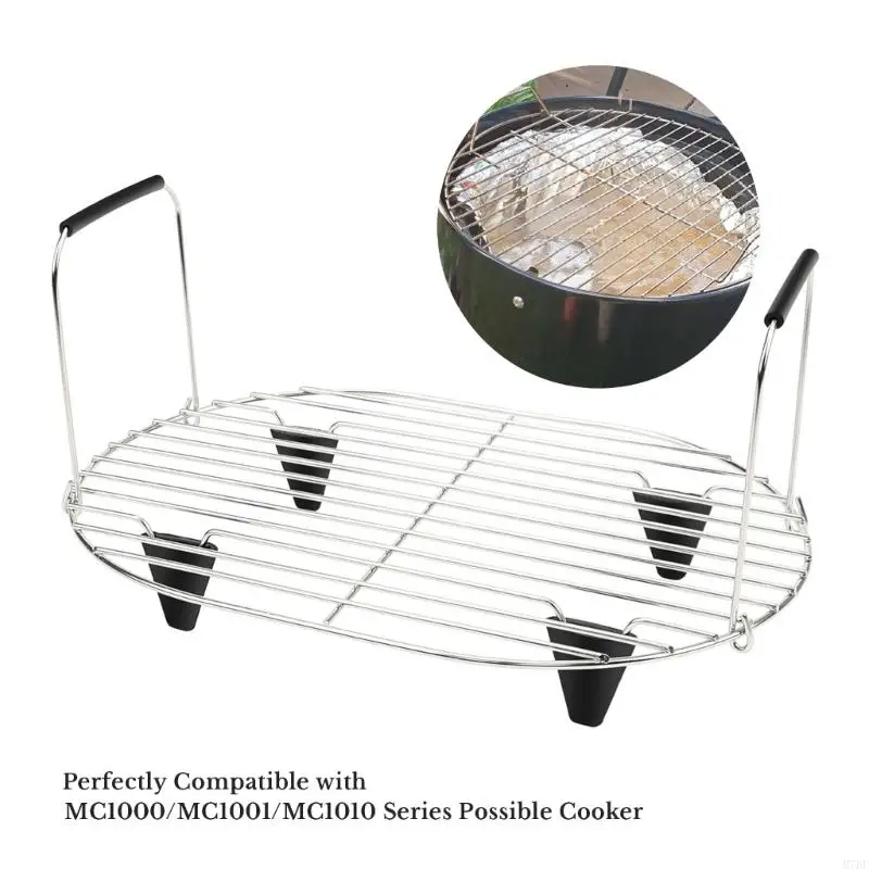 M7DF Stainless Steel Rack Cooking Accessory Steaming Holder Roasting Rack Grilling Rack for 8.5 Quart MC1000 Slow Cooker