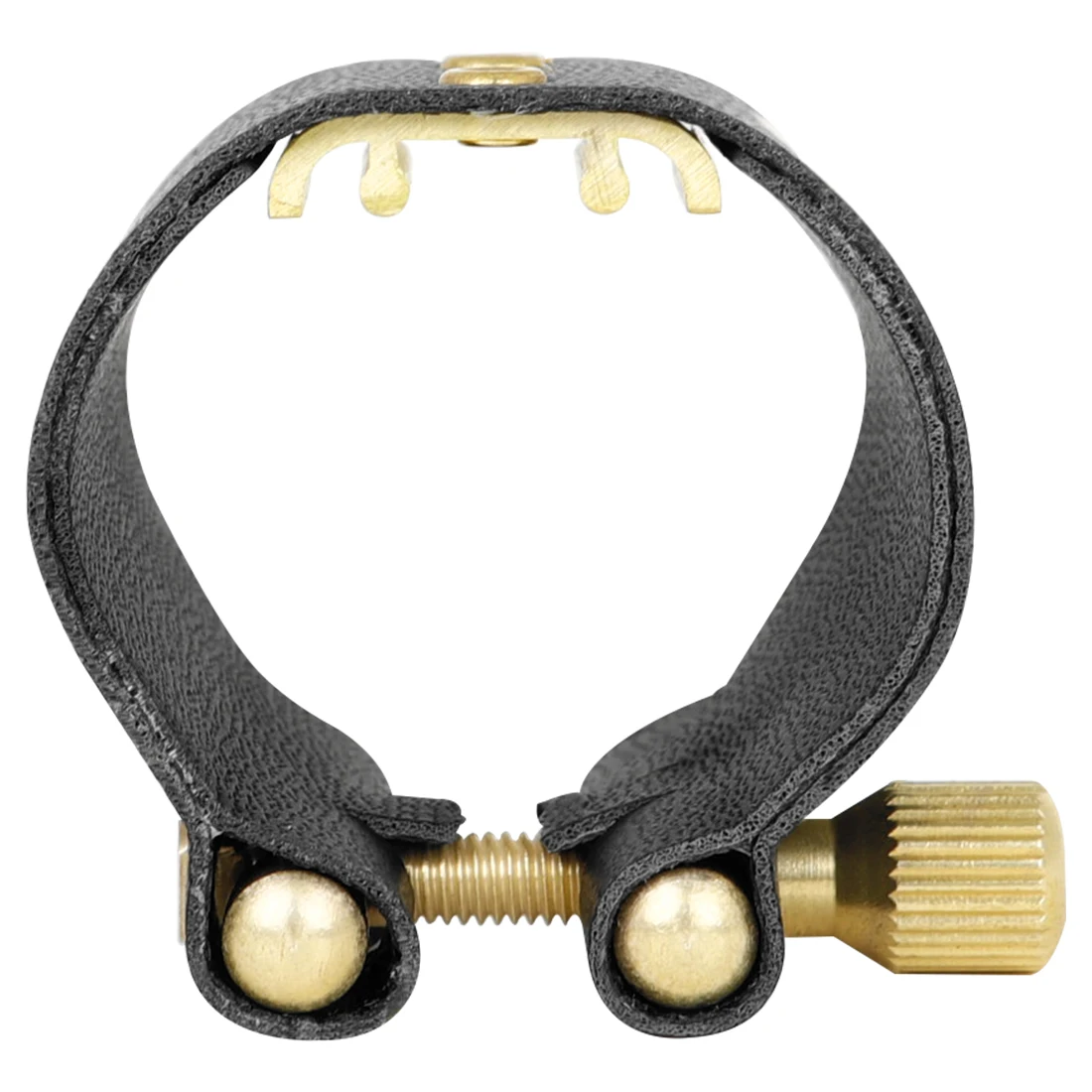 Plastic Saxophone Mouthpiece Cap & Leather Ligature Clip for Alto/Tenor/Soprano Saxophone, Saxophone Metal Ligature Fastener Kit