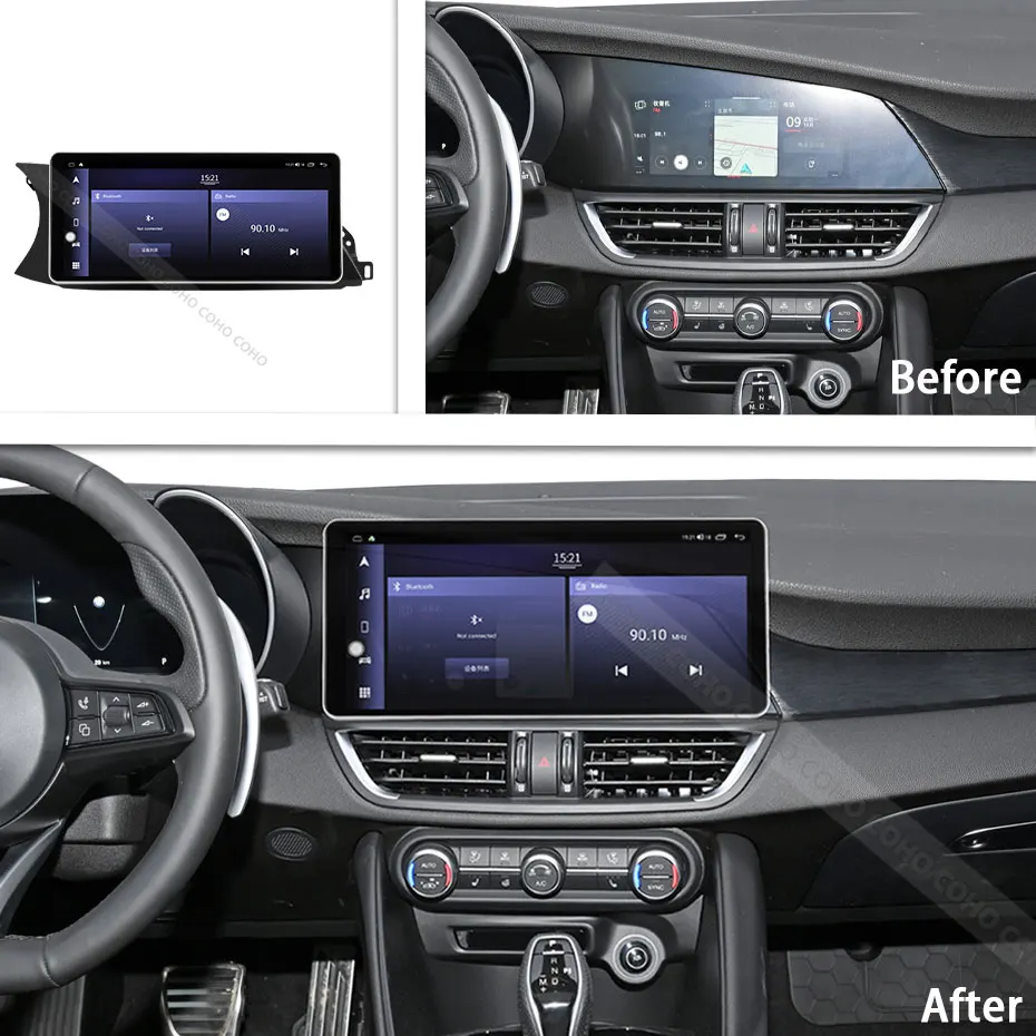 12.3Inch Android12 8-core 8+256G For Alfa Romeo Giulia 2015-2023 Video Play Radio Gps Navigation 1920*720 carplay Android Auto