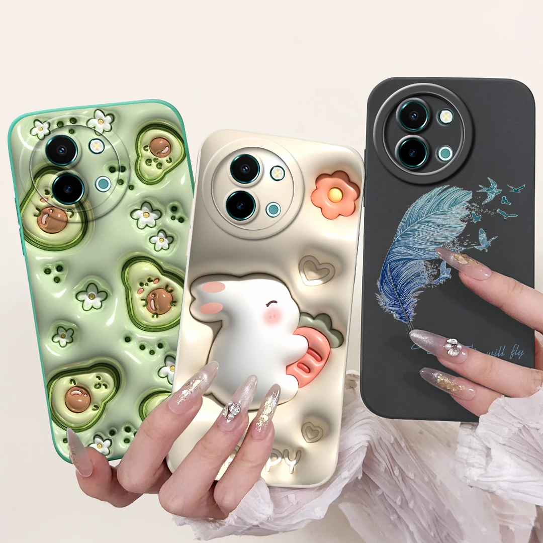 For Vivo Y38 Y38 T3x Y200i Y200t 5G Case Cover Soft Silicone TPU Flower Butterfly Girly Fashion Painting Phone Case Bumper Funda