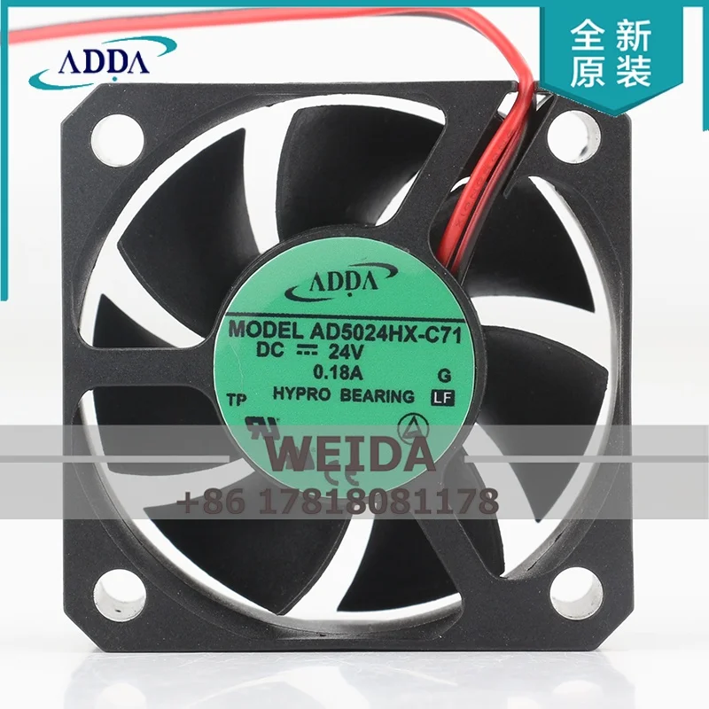 

Новый оригинальный вентилятор ADDA 5V 12V 48V 5020 50X50X20MM 5CM DC 24V 0.15A, двухпроводной, ультратонкий, бесшумный, для инвертора, модель AD5024HX-C71