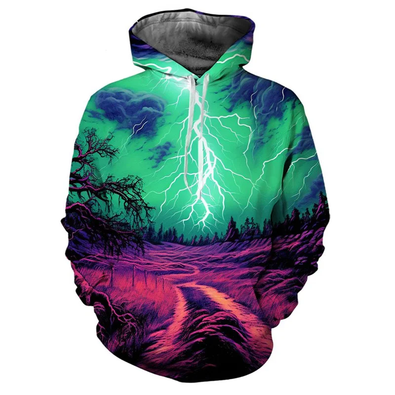 Natural Thunder Lightning 3D Print Hoodies Men Women Fashion Casual Sweatshirts Oversized Hoodie Pullovers Tracksuit Clothing