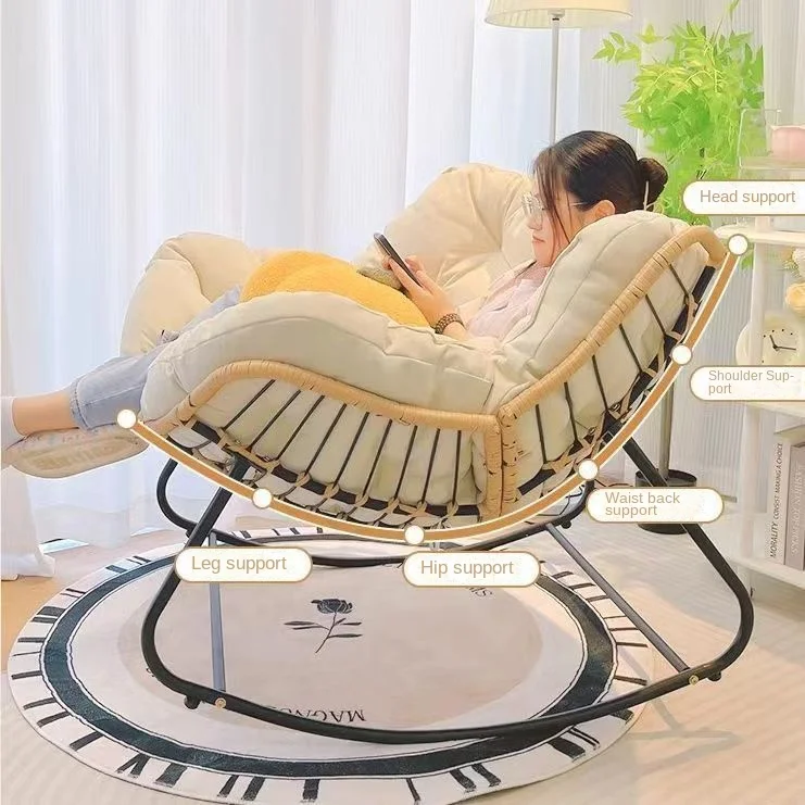 Rocking Chair Rocking Chair Reclining Chair Adult Balcony Home Leisure Lazy Sofa Living Room Single Sofa Internet celebrity