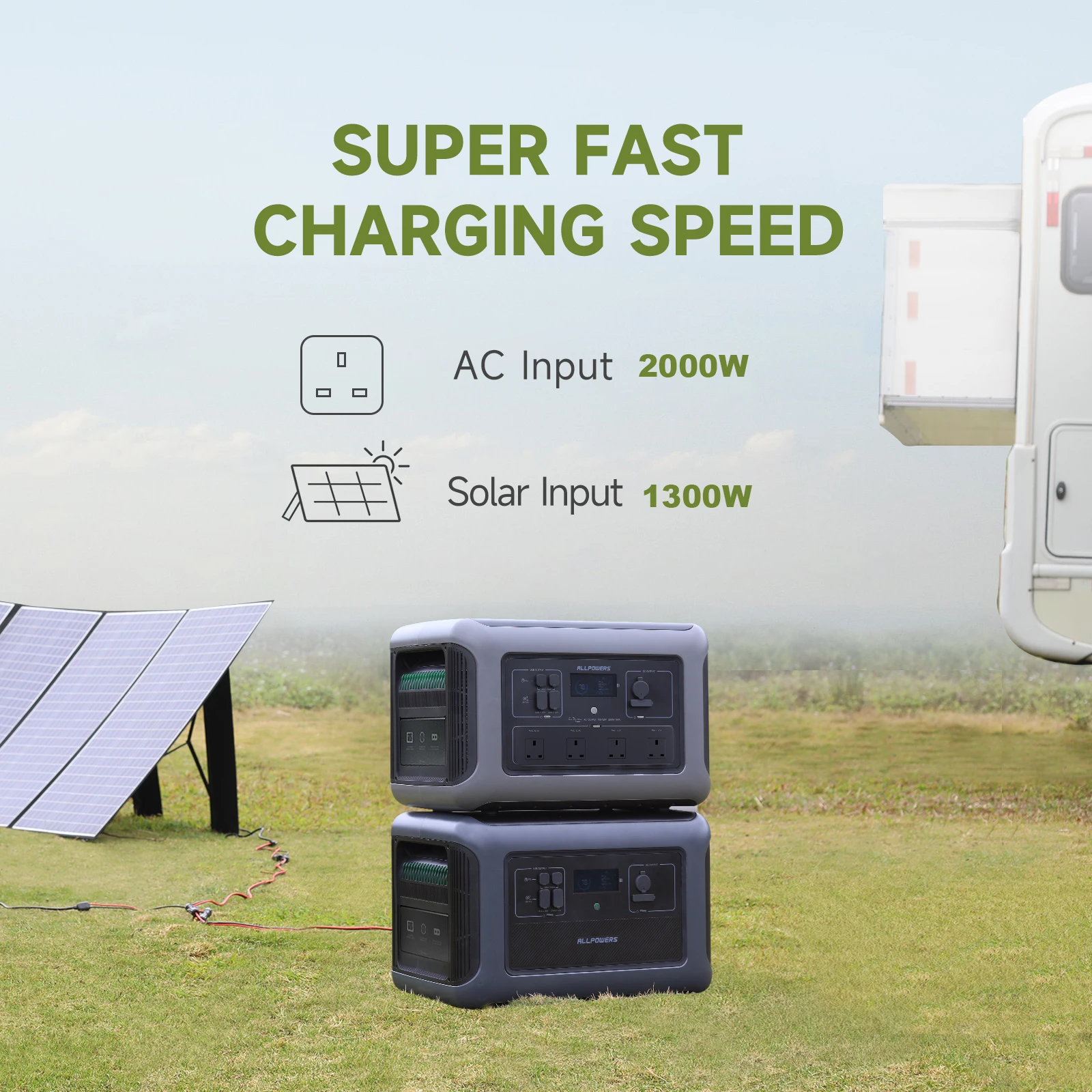 Allpowers Off-Grid Home Storage System Lithium Ion Battery Split Type Can Communication Port Stackable Solar Panel Compatible