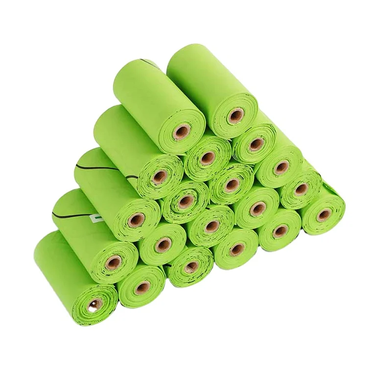 Pet waste bag 18 rolls can compost double dispenser dog pick up poo bag degradation bag