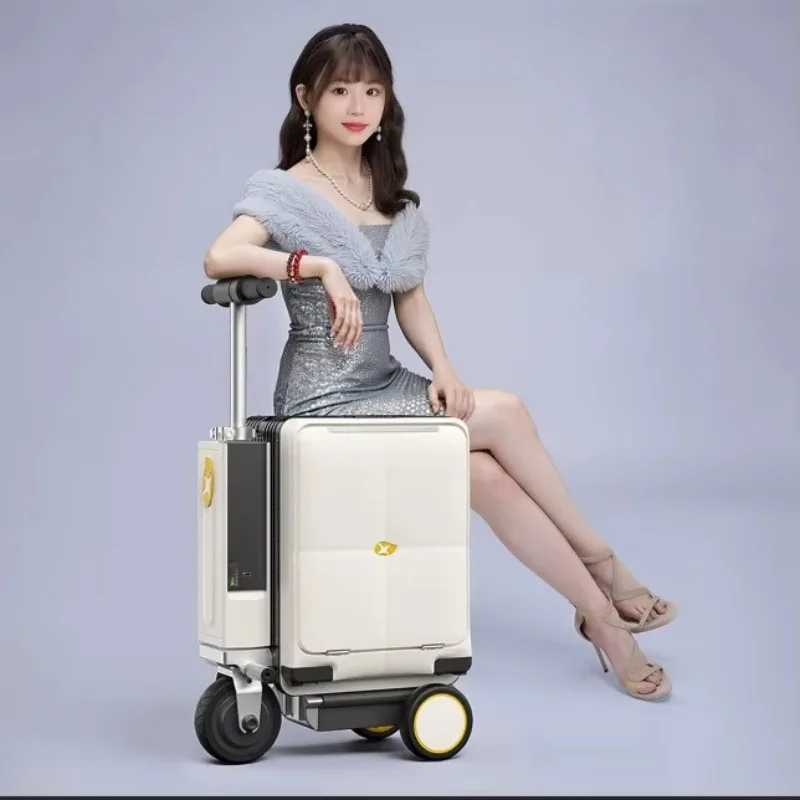 

2025MGOB Wide Handle Smart Electriced Rideable Suitcase Aluminum Frame Rolling Luggage Carry On Bag 20inch OEM