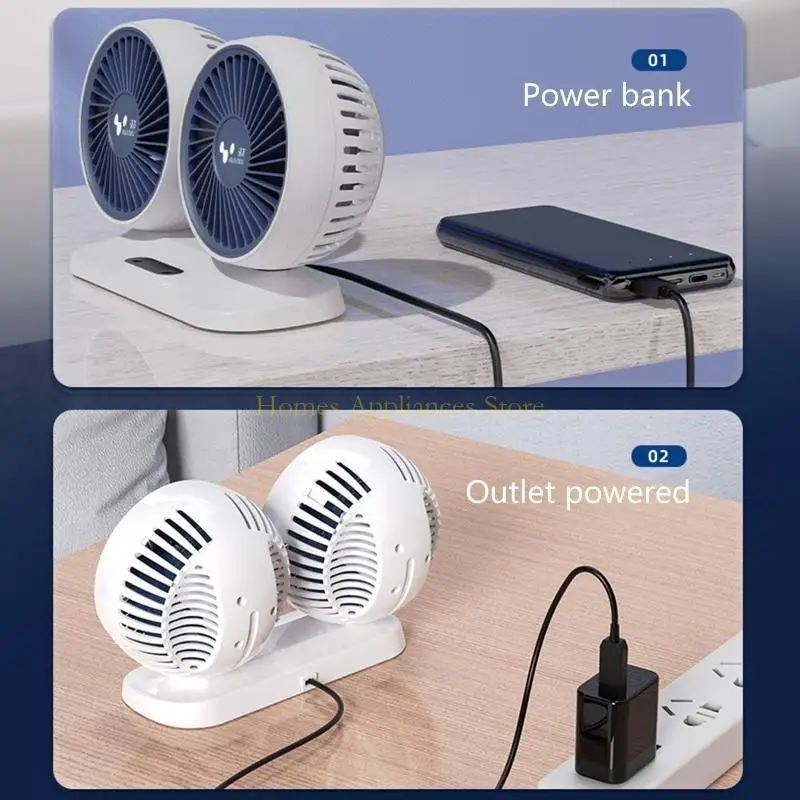 

D0AB CAR Dual Fan Car Accessore Accessories 360-градус-раунд автомобиль Auto Air Cooler вентилятор