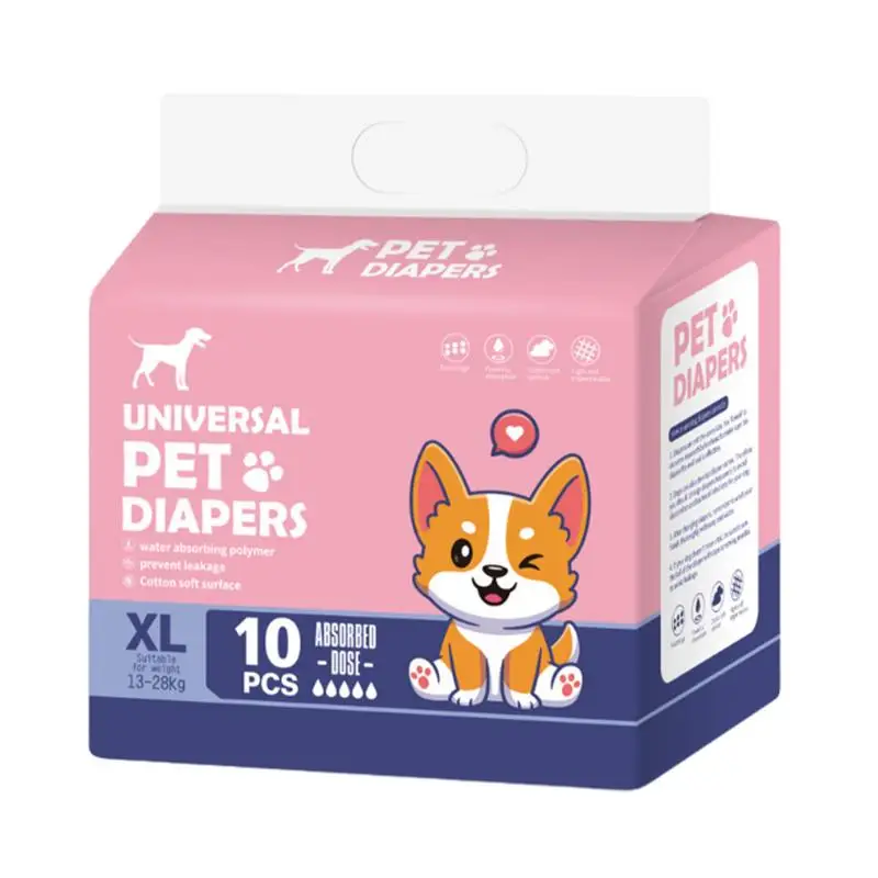 Pet Diapers 10Pcs Doggies Diapers Leak-Proof Diapers For Excitable Urination Training Comfortable And Secure Fit