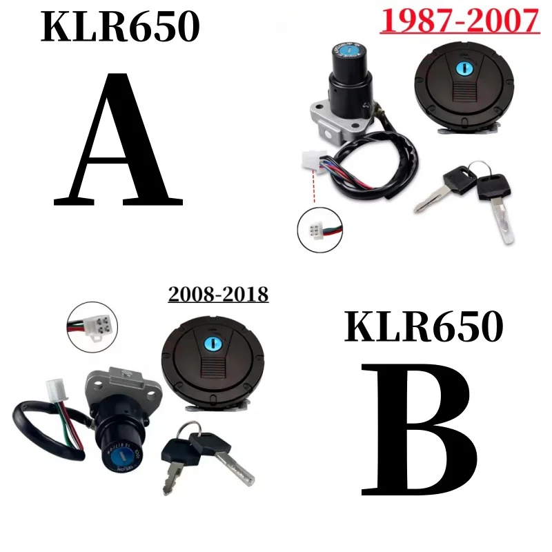

For Kawasaki KLR650 1987 1989 1991 1993 1995 1998 2002 2010 2018Motorcycle Ignition Switch Fuel Gas Tank Cap Seat Lock Keys Set