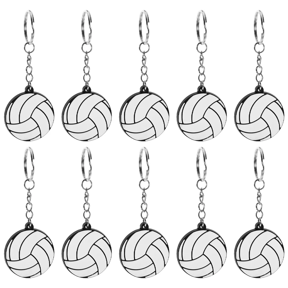 

10pcs PVC Volleyball Keychains Creative Sports Theme Keyring Bag Hanging naments Mini Keychain Pendants For Boys Lightweight