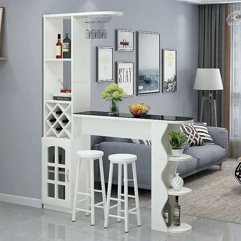 

Simple Kitchen Furniture Modern Wooden Bar Tables Home Living Room Porch Cabinet Light Luxury Wine Cabinet Integrated Bar Table