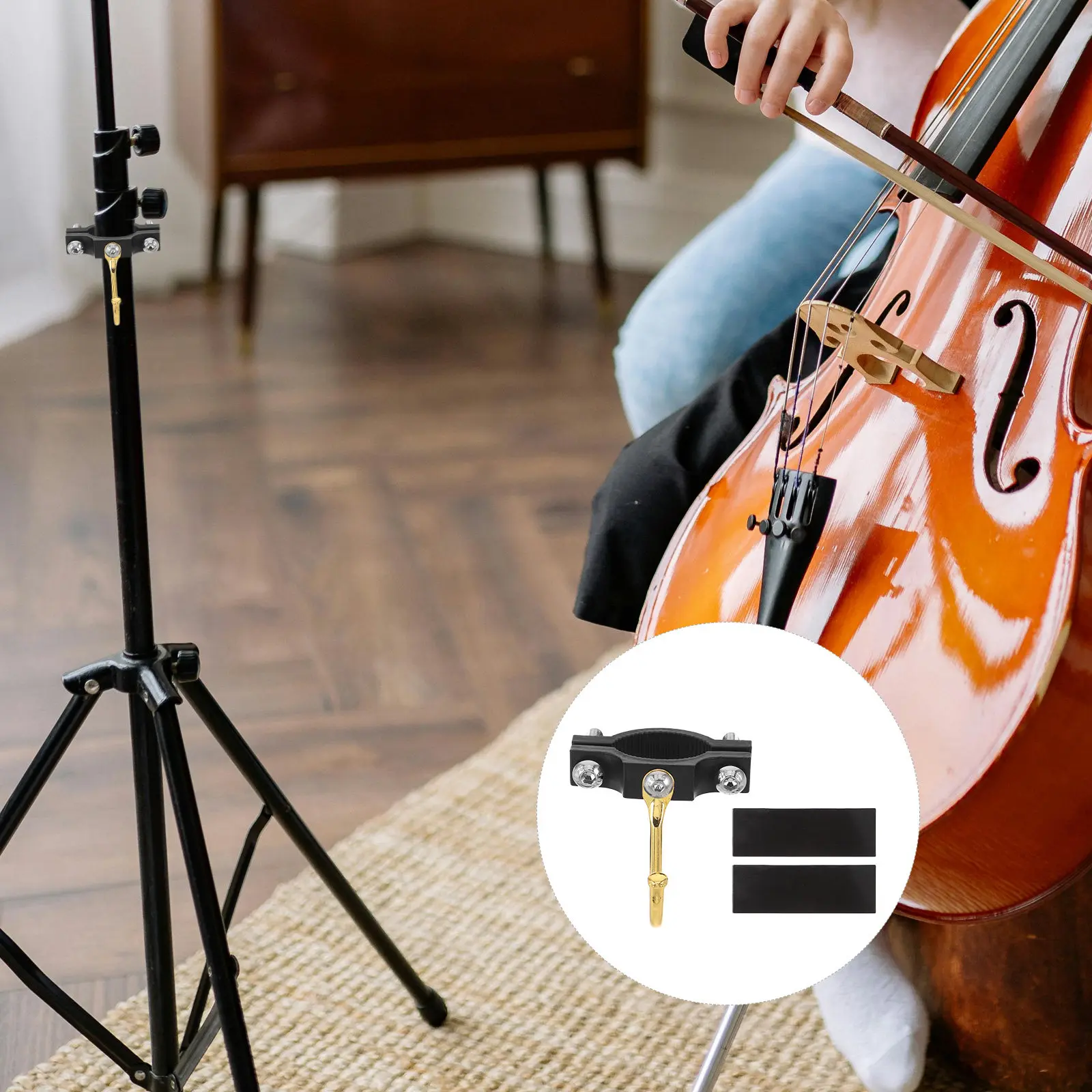 

Регулируемый держатель для смычка для скрипки, металлический зажим-крепление для музыкальной подставки, универсальная подставка-держатель для смычка, для выступлений