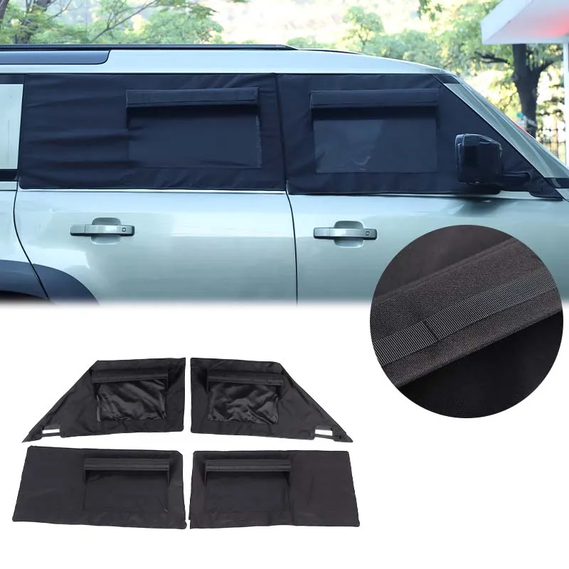 Car Window Sunshade UV Protect Shield Mesh Prevent Mosquito Sunshine Privacy Protection For Land Rover Defender 90 110 130 2020+