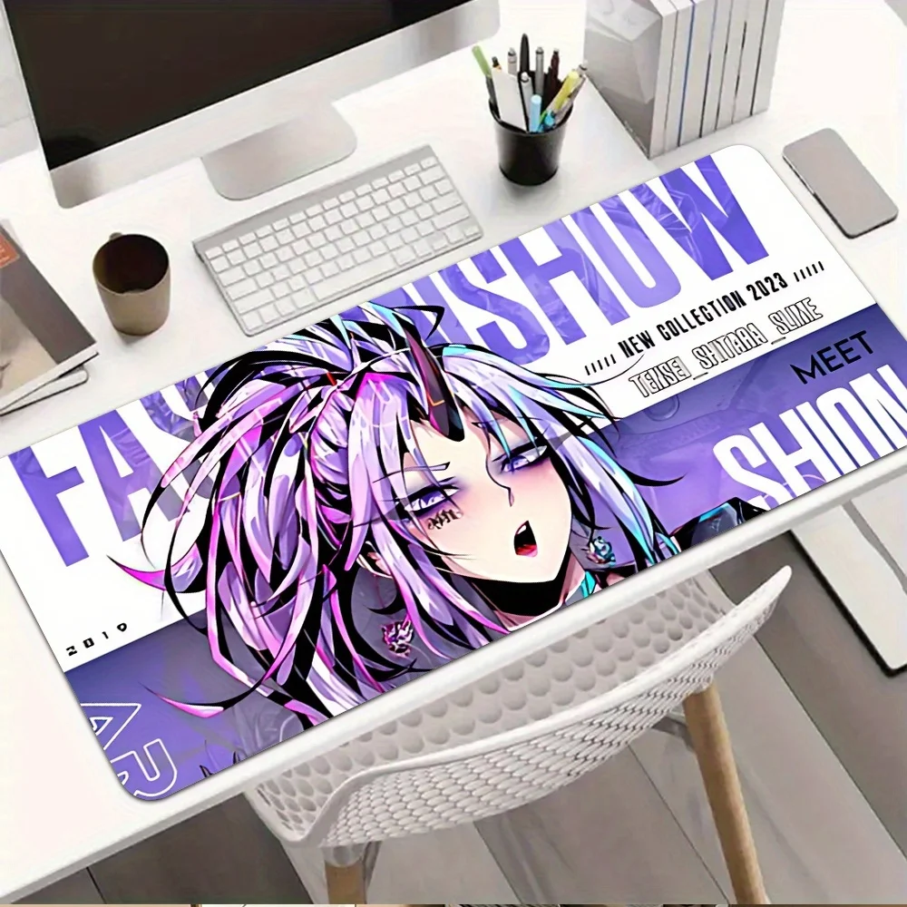 

Коврик для мыши XXL с изображением аниме-девушки, фиолетовый, 1 шт., с нескользящей резиновой основой, для игрового/офисного ПК