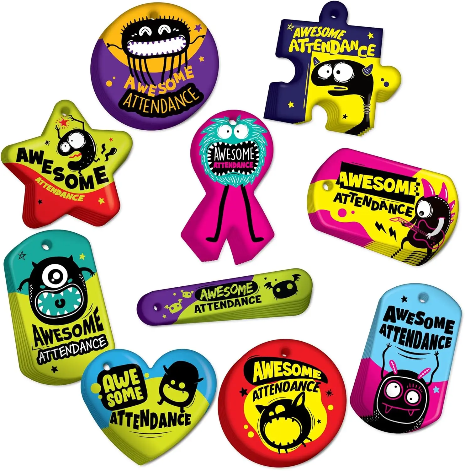 

Critters & Monsters Attendance Incentive Pack, 500 Waterproof Teslin Brag Tags + 150 Hypoallergenic 24" Aluminum Safety Chains