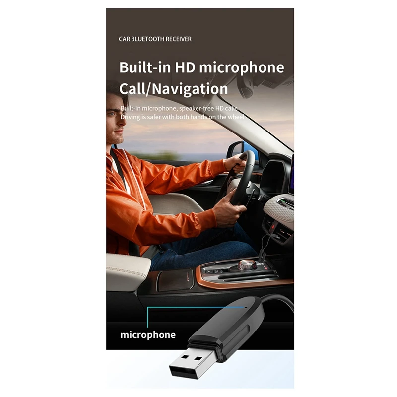 New 5.3 Bluetooth Receiver No Current Car Mp3 Player 3.5Aux Adapter Call Isolation Noise Reduction