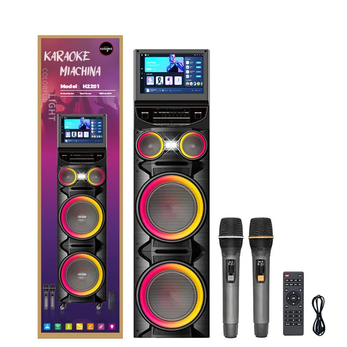 Mobile KTV All In One BT Speaker Large Screen Large Memory With Mic For Home Karaoke Square Dance Party