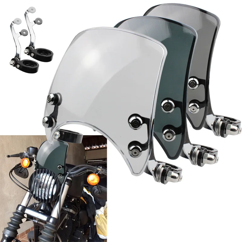 

Universal Motorcycle Windshield PC Plastic Wind Deflector Fit For Ducati Scrambler SUZUKI