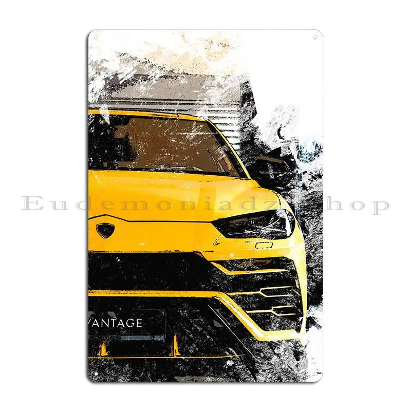 Yellow Supercars Metal Signs Vintage Home Wall Decor Customized Poster Tin Sign Poster