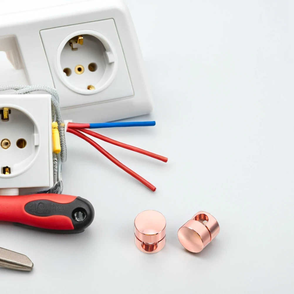 

6pcs Power Cord Fixing Device Clips Aluminum Cable Glands Connectors Rose Gold Wire Strain Relief Hanging Lights Clamps