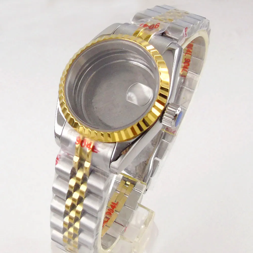 Imagem -06 - Luxo Ouro Relógio Feminino Case para Nh05 Nh06 Kit Ferramenta de Substituição Jubileu Pulseira Cristal Safira Mecânica Oficina Ferramenta 26 mm