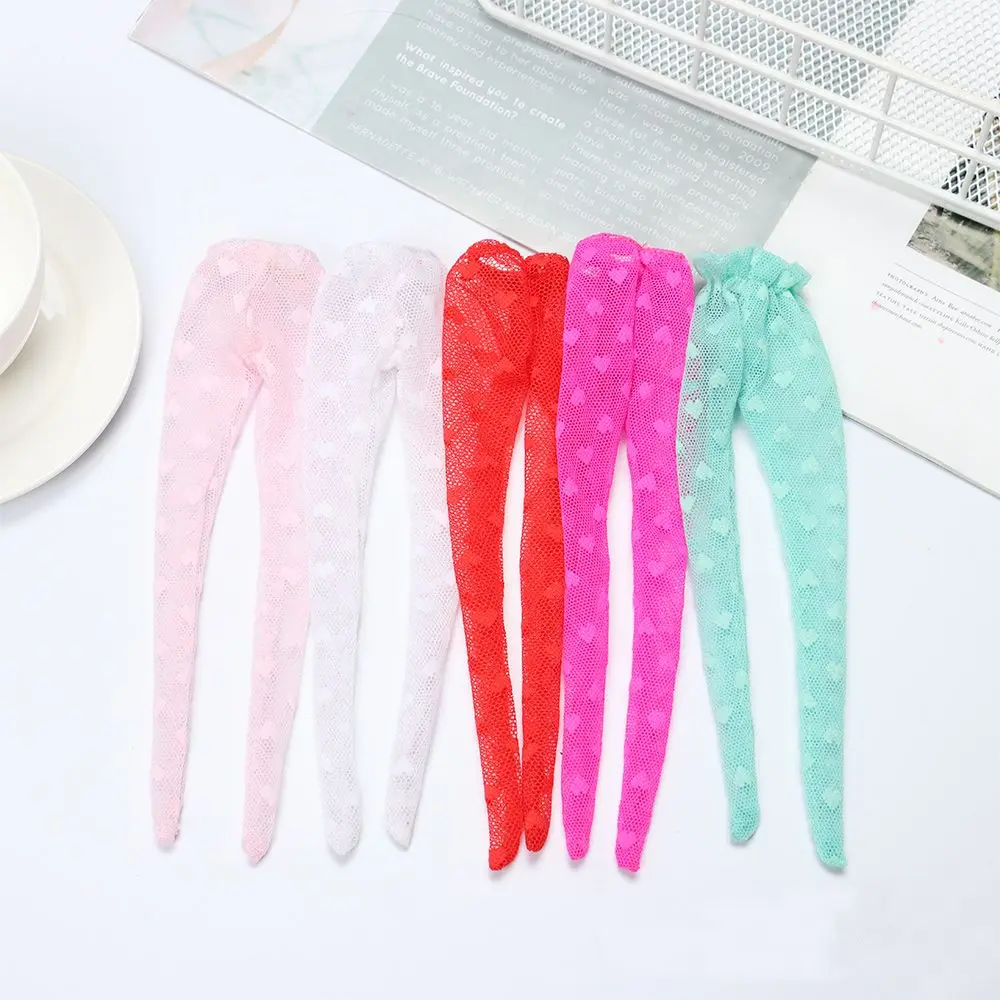 Dress Up Game Elestic Legging Colorful Pantyhose Dolls Accessories Love Heart Pattern Toy Pant Hose Doll Silk Stockings