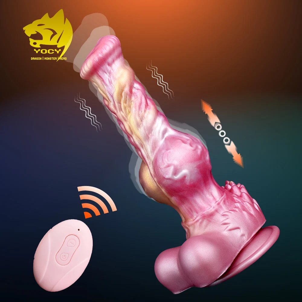 

YOCY Fantasy Thrusting Dildo Vibrating 10 Modes Anal Plug Masturbator Big Knot Vibrators Dog Penis Sex Toy For Women With Sucekr