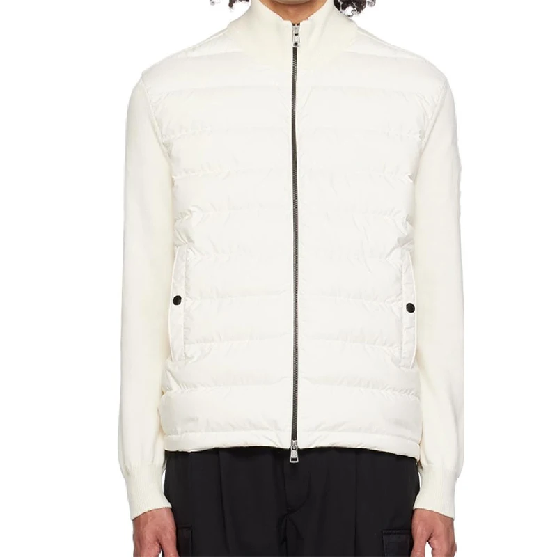 

Winter Women's Down Jackets Fashion Splicing Sweater Sleeves Zipper Coats Warm Street Outwears 2025 New Chic Casual Lady Coat