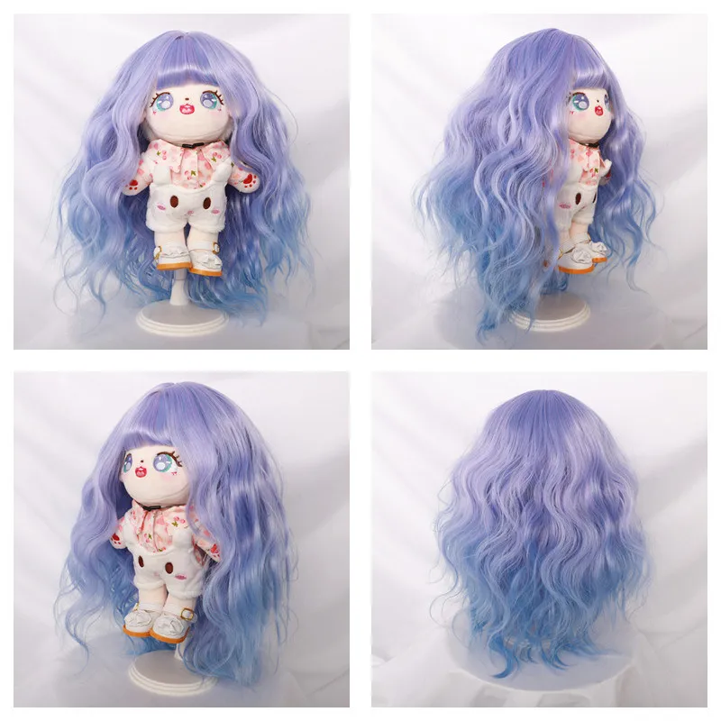 7 Different Slyles 20cm Plush Doll Hair Wigs Curly and Straight Cosplay Hair For 20cm Cotton KPOP Idol Figure Doll Stuffed Toys