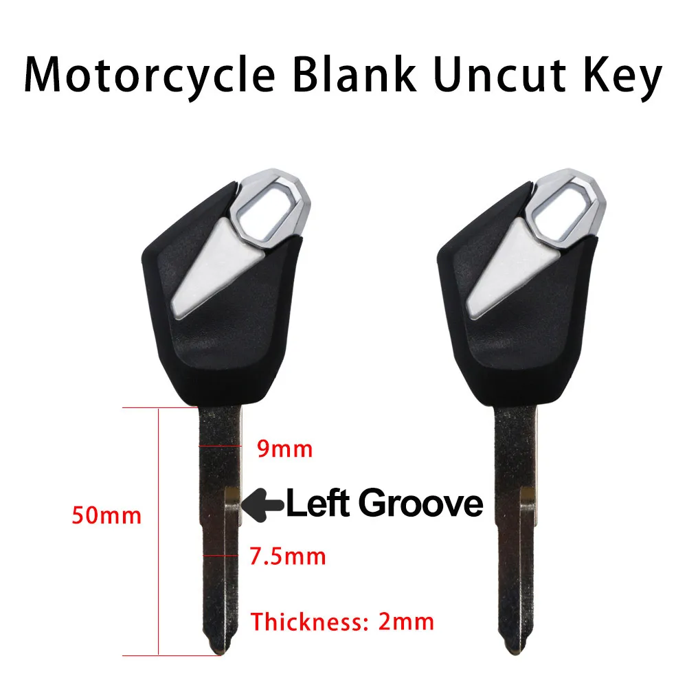 High Quality New Blank Motorcycle Uncut Keys Black Blue Red Length  50mm for Kawasaki Motorbike Spare Part Replacement Accessory