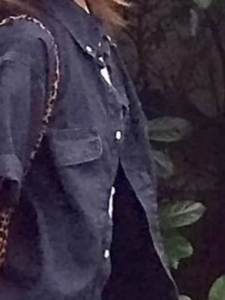 2025 Y2k الجمالية الدنيم جيب الجرونج قمصان النساء واحدة الصدر خمر البلوزات الرجال والنساء الصيف بلوزات فضفاضة ملابس خارجية #6