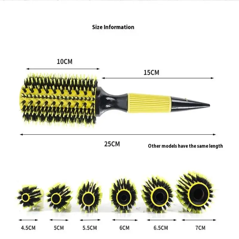 

Round Wooden Hair Brush with Boar and Nylon Bristles – For Professional and Personal Styling