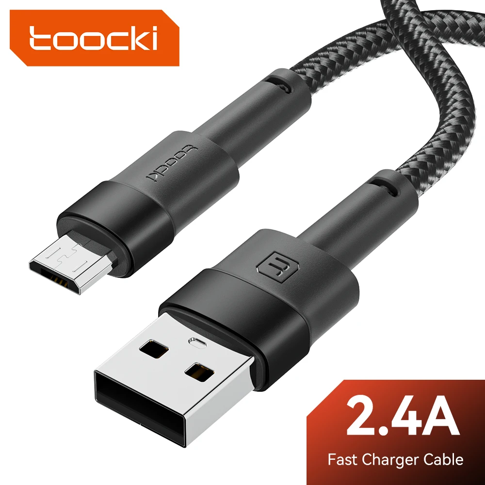 Toocki 2.4A Micro USB Cable for Samsung Redmi Fast Charging PD Quick Charge Micro Cable for Fan Earphone Charger USB Data Cord