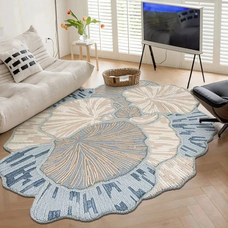 VIKAMA Non-slip Irregular Plush Rug for Living Room Bedroom Home Decor