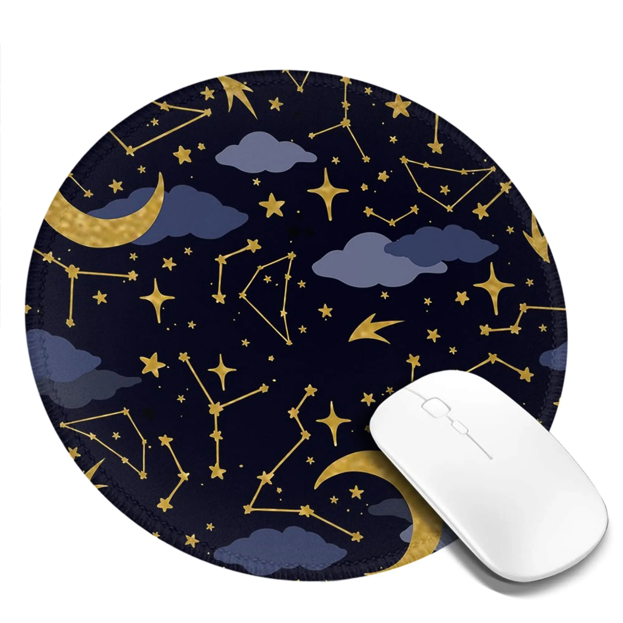 Night Sky Celestial Stars Zodiac Constellations Mouse Pad Computer Keyboard Mouse Mat PC Laptop Desk Mat Accessories Table Mats