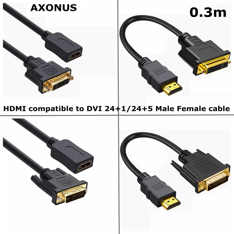 HDMI-compatible To DVI 24+1/24+5 Male Female Bi-Direction Adapter For Xiaomi Xbox Serries X PS5 PS4 TV Box DVI To HDMI Splitter