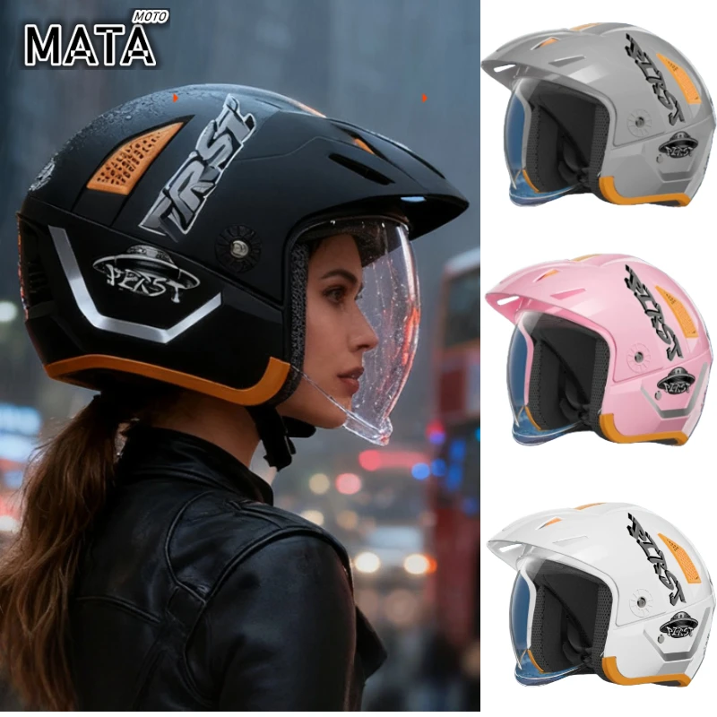 

Retro Motorcycle Helmet for Men's and Women's 3/4 Helmet Motorcycle Half Helmet Cascos Para Moto Casco Moto 헬멧반모 Шлем