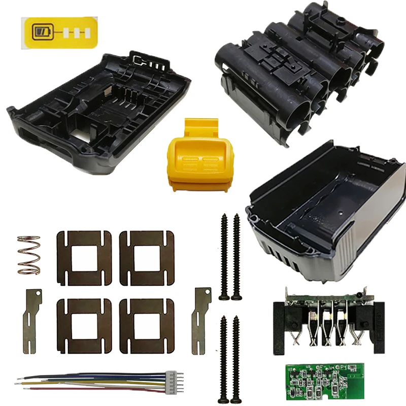 

10-элементный корпус батареи, печатная плата защиты от зарядки для литиевых батарей Dewalt 18 В 20 В, пластиковый корпус батареи DCB200