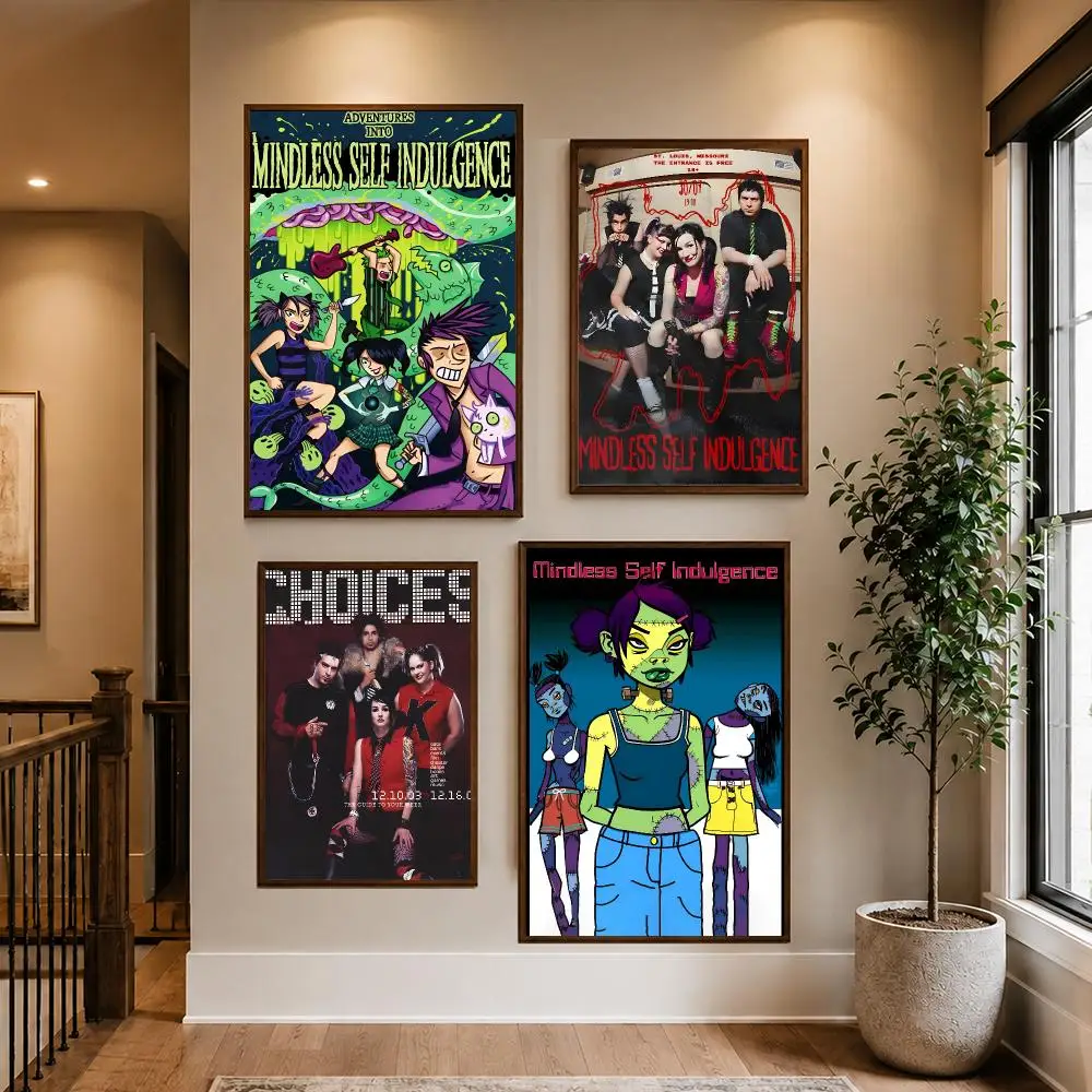 Band M-Mindless Self I Poster HD Waterproof PP Self-Adhesive Removable Wall Art Poster for Bedroom Cafe Gym Home Decor Gift