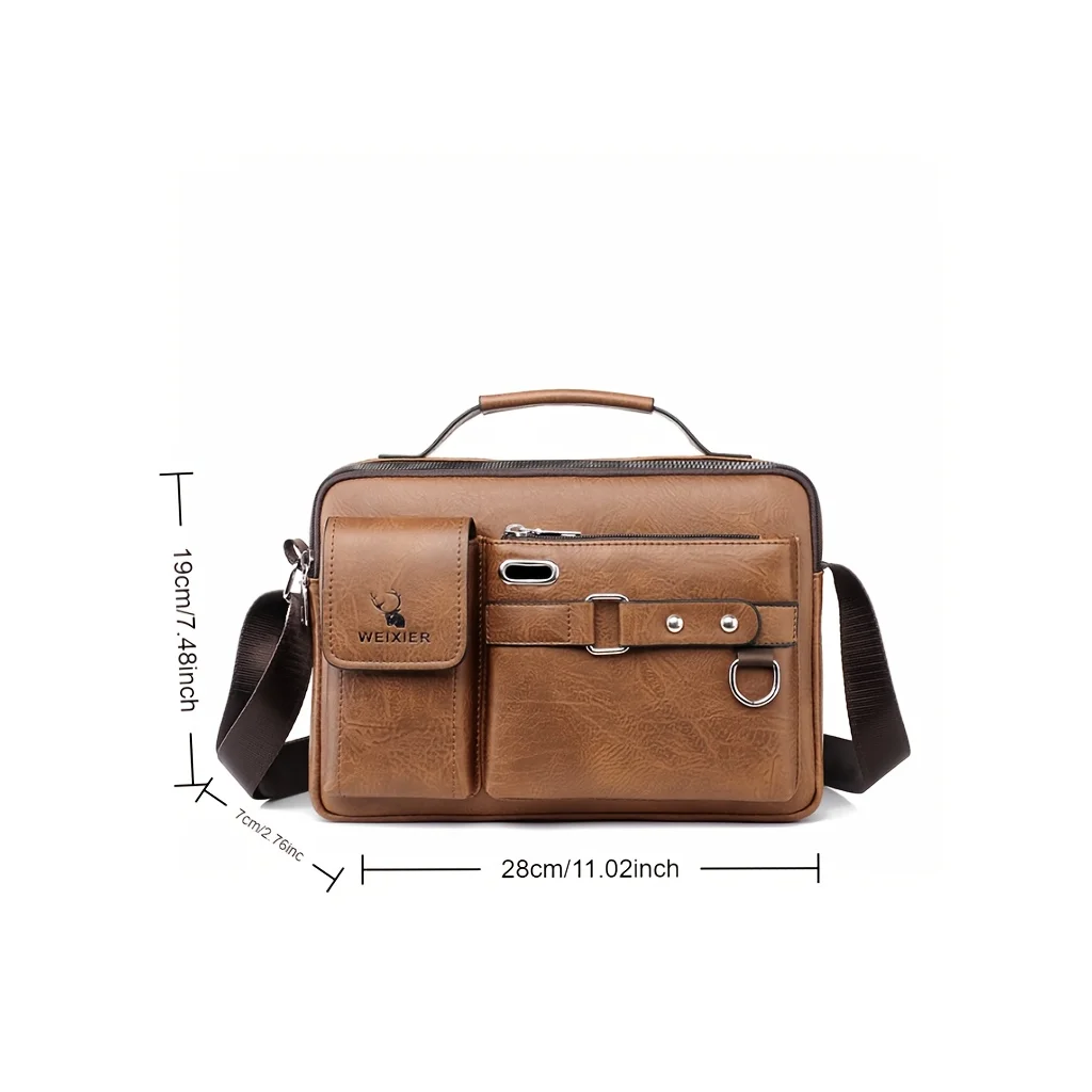 Stilvolle Umhängetasche für Herren mit verstellbarem Riemen, Business-Casual-Einsatz, perfekt für Pendler, Arbeit, Alltagsutensilien – Detail 8