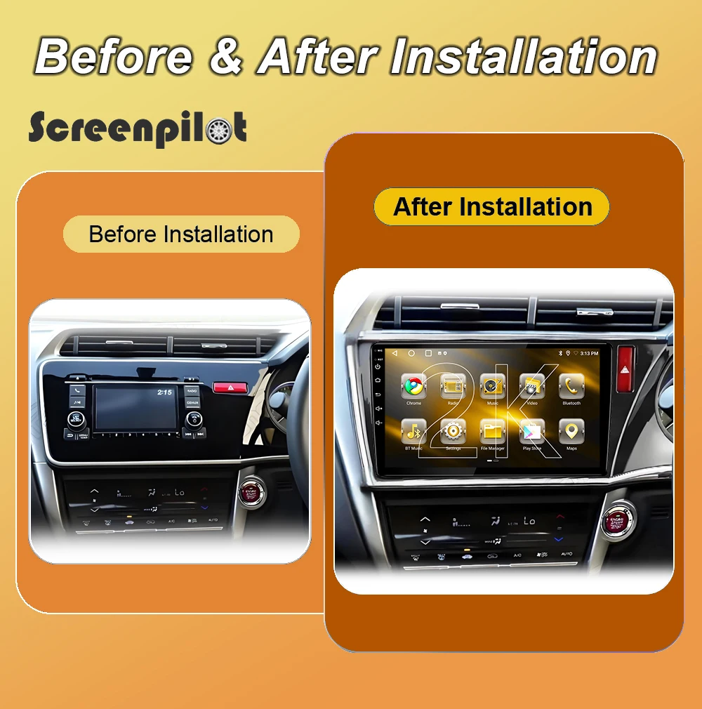 Android 16 Car Radio For Honda City Grace 2014 2015 2016 2017 2018 2019 2K QLED Multimedia Video Player Navigation GPS NO 2DIN