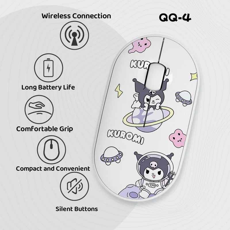 

Wireless Bluetooth Mouse Cute Kuromi Mini Silent Mouse for Laptop Desktop Compute Cartoon Anime Mouse Multiple Options Available